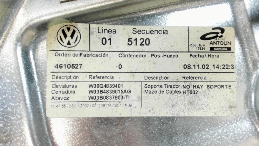 Image Leve vitre mecanique arriere gauche - VOLKSWAGEN POLO 4