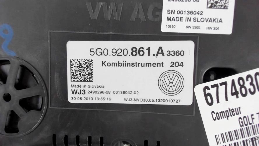 Image Compteur - VOLKSWAGEN GOLF 7